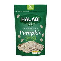Halabi Pumpkin Seeds All Natural Ingredients - Traditional Healthy Baked Snacks, Resealable Bag - 150g