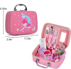 Jorunb Kids Makeup kit for Girl, 20PCS Washable Makeup Set Toy with Real Cosmetic Case, Safe & Non-Toxic Kids Makeup Set, Pretend Play Makeup Beauty Set Birthday Toys Gift for 3-10 Years Old Kid
