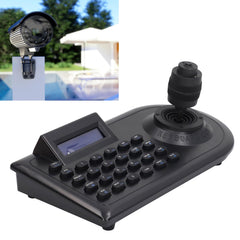 Eujgoov 4D Surveillance Keypad Controller, Joystick Analog PTZ Camera Keyboard LCD Display Screen 4D PTZ Camera Controller (UK Plug)