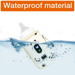 Lolotzii Portable Bottle Warmer, Temperature Adjustment Baby Milk Waemer with LED Display and USB, Panda Waterproof Bottle Warmer for Travel, Car
