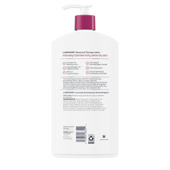 Lubriderm Advanced Therapy Fragrance Free Moisturizing Hand & Body Lotion + Pro-Ceramide with Vitamins E & Pro-Vitamin B5, Intense Hydration for Itchy, Extra Dry Skin, Non-Greasy, 32 fl. oz