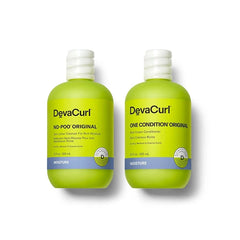 DevaCurl No-Poo Original Non-Lathering Cleanser for Rich Moisture and One Condition Original Rich Cream Conditioner, 12