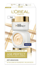 L’Oréal Paris Firming Face Care Set for Mature Skin with Anti-Ageing Day Cream and Night Cream Against Age Spots, with Collagen AS Fragments, Age Perfect Pro Collagen Expert, 2 x 50 ml