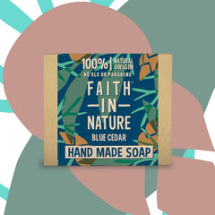 Faith in Nature | 100g | Blue Cedar Handmade Soap | 100% Natural Origin | No SLS or Parabens | Vegan & Cruelty-Free Skincare