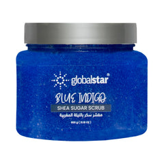 Globalstar Shea Sugar Scrub 600ml – Exfoliating & Hydrating – Watermelon, Blue Indigo, Kiwi, Fassi Aker, Vitamin C (600g, Blue Indigo)