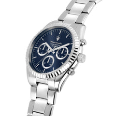 Maserati Men's Competizione R8853100022 Silver Stainless-Steel Quartz Dress Watch, Silver, Quartz Movement