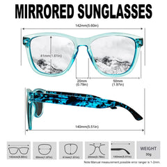 KANASTAL Polarized Sunglasses for Women, Classic Square Mens Sun Glasses, Lightweight Shades for Womens Outdoor 100% UV400 Protection Driving Fishing Golf Outdoor Activities
