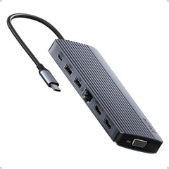 Anker 14-in-1 USB-C Hub, Triple Display Docking Station with 100W PD (A8389) - Gray