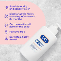 E45 Dermatological Moisturising Body Lotion for Dry Skin, 500ml, 500 ml (Pack of 1)