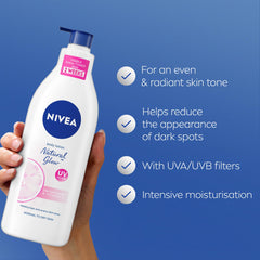 NIVEA Body Lotion for Normal to Dry Skin, Natural Glow, with Vitamin C and UV Filter, Moisturizes and Evens Skin Tone, 400ml