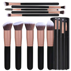 Generic Brush Professional Set Cover all your makeup needs, set,Rose Gold Brushes,makeup brushes with elegant Black Bag,makeup accessories & tools,foundation brush- 14 Piece