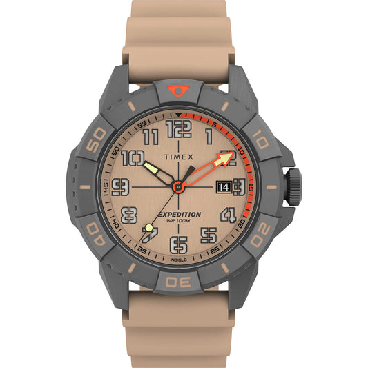 Timex Men's Analogue Watch with a Silicone Strap Expedition North Ridge - Beige