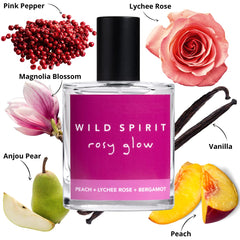 Wild Spirit Rosy Glow Eau De Parfum Spray | Juicy, Floral Cruelty-Free Perfume for Women, 1 fl oz/30mL