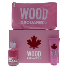 DSQUARED2 Wood Eau de Toilette 100 ml+100 ml Bl+Pouch Set For Women, 200 ml
