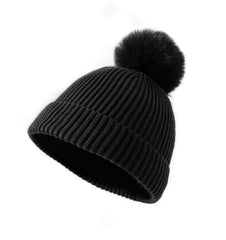 WVHTHVW 3 Piece Women Set with Hat, Scarf and Snow Gloves, Winter Knitted Hat, Warm Soft Pom Pom Hat for women - Black