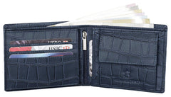 WildHorn® RFID Protected Genuine Leather Wallet & Gift Combo for Men - Blue Cr M