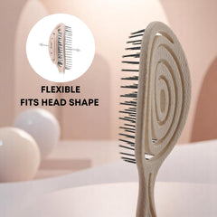 Eco-Friendly Detangling Hair Brush for Women, Children, Men - Gentle on Hair and Scalp - Ideal for Straight, Curly & Wet Hair (Beige)