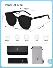 SOJOS Classic Retro Round Sunglasses Women Men Large Glasses SJ2067