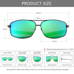 SUNGAIT Ultra Lightweight Rectangular Polarized Sunglasses UV400 Protection