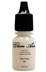 Glamair Airbrush Makeup Foundation Matte Finish M1 Fair Ivory Water-Based Makeup Long Lasting All Day Without Smearing Running, Fading Or Caking 0.25 Oz Bottle By
