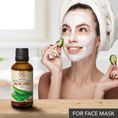 Aloe Vera Oil 1.7oz 50ml - Aloe Barbadensis - Brasil - 100% Pure & Best for Skin - Body - Hair Growth - Face Moisturiser - Baby Oils - Used for Massage - Relaxation - Bath - Aromatherapy