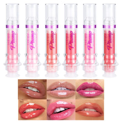 Lip Gloss 6 Pcs Lip Plump Hydrating Moisturizing Long Lasting High Glossy Lip Stain Super Lustrous Balm Oil Tinted Treatment Lip Glow Glass Shine Glitter Makeup Colored Bright Lifter For Women Girls