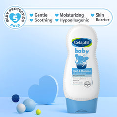 CETAPHIL BABY Wash And Shampoo With Organic Calendula, 7.8 Ounce
