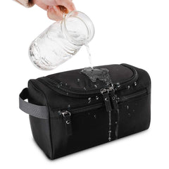 Tini Men, Women Toiletry Waterproof Hanging Bag Nylon Travel Organizer Cosmetic Bag Necessaries Case Wash Toiletry Bag (Black)