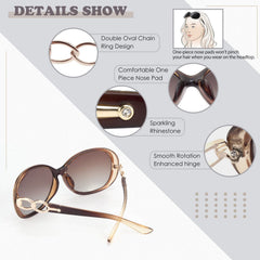 Polarized Sunglasses for Women Oversized Sun Glasses Fashion Shades SUNIER S85