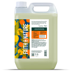 Faith In Nature Natural Grapefruit & Orange Body Wash, Energising, Vegan & Cruelty Free, No SLS or Parabens, 5L Refill Pack