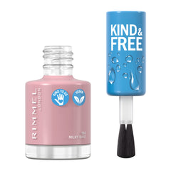Rimmel Kind & Free Clean Nail Polish - Breathable Top Coat - Plant-Based Formula - Kind To Animals & Vegan - 8 Ml - 25Oz, Shade 154 Milky Bare