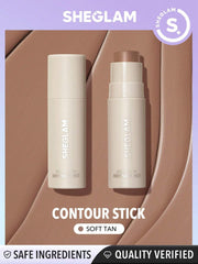 SHEGLAM Snatch 'n' Define Stick - Cream Contour Stick Long Lasting Highly Pigmented Sweat Proof Bronzer Sculpting Lightweight Smooth Natural Contour Face Makeup (Soft Tan)