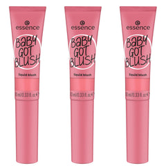 essence Baby Got Blush Liquid Blush, No. 30, Nude, Express Result, Quick-Drying, Natural, Vegan, Oil-Free, Paraben-Free, No Microplastic Particles, Pack of 3 (3 x 10 ml)