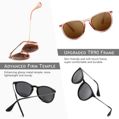 SUNGAIT Vintage Round Sunglasses for Women Men Classic Retro Designer Style