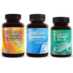 BioEmblem Adults Triple Magnesium Complex and Vitamin D3 K2 and Vitamin B Complex 270 Count