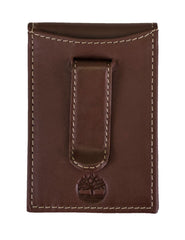 Timberland Men's Brown Genuine Leather Slim Minimalist Front Pocket Money Clip Wallet with ID Window - Light Brown (Money Clip)