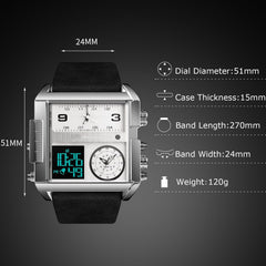 RORIOS Mens Digital Sports Watch Analog Quartz Wrist Watch with Alarm Luminous Sports Watch Men's Electronic Watches