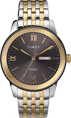 Timex Classic 41 mm Men's Stainless Steel Bracelet Watch, Two Tone, 41 mm, Dress Watch - Band Multicolor