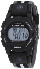Timex Expedition Digital Chrono Alarm Timer 33mm Watch - Black/Gray Stripe