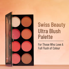 Swiss Beauty Ultra Blush Palette with highly blendable shades | Pigmented Blusher for a Natural Flush | Shade-1, 16gm|