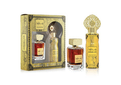 MY PERFUMES KHASHAB & OUD GOLD EDITION from ARABIYAT 2 Pieces Perfume Gift Set for Unisex, 100 ml Eau De Parfum and 200 ml Perfume Spray
