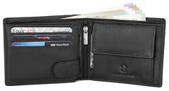 WildHorn® RFID Protected Genuine Leather Wallet & Gift Combo for Men - Black M