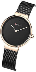 CURREN Analogue Women's Watch (Black Dial Black Colored Strap)