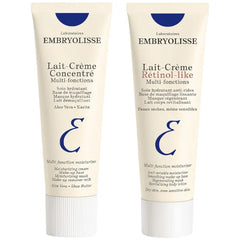 Embryolisse Lait-Crème Concentré & Lait-Crème Retinol-Like Bundle, Multifunction Moisturizer & Anti-Aging Face Cream Duo, 2.54 Fl Oz