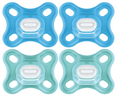 MAM Comfort Baby Pacifier, 100% Lightweight Silicone, 0-3 Months, Baby Boy (Pack of 4)