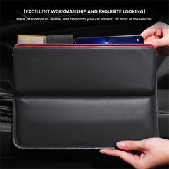 Joyzzz Car Seat Gap Filler Organizer, Leakproof Gap Stopper Car Interior Accessories, Multifunctional PU Leather Console Side Pocket Organizer for Cellphones, Cards, Wallets, Keys (Black)