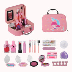 Eacam Girls Makeup Kit Real Kids Make Up Set Cosmetics Play Set Washable Safe with Carry Case for Little Girls Party Game Chrismas Birthday Gift, 20pcs/set