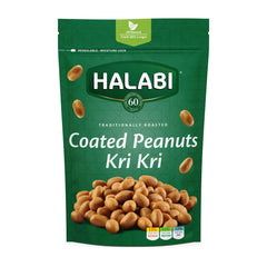 Halabi Traditionally Roasted Kri Kri Peanuts , All Natural Ingredients Healthy Snacks Longer Freshness Resealable Bag - 300G