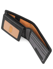 Timberland PRO mens Leather RFID Wallet With Removable Flip Pocket Card Carrier Wallet - Black/Brandy