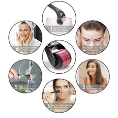 Psychone 0.25mm Derma Roller 540 Titanium Micro Needle Roller for Acne spot Hair Growth Anti-Ageing Wrinkles Scar Stretch Mark Treatment Skin Care Roller With Storage Case
